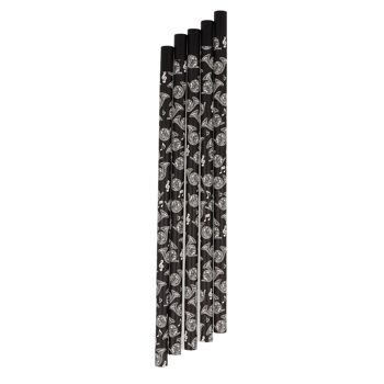 Crayons de couleur noirs avec motifs musicaux et tête magnétique - motif : corne