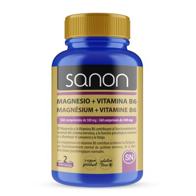 SANON Magnésium + Vitamine B6 360 comprimés de 500 mg FR