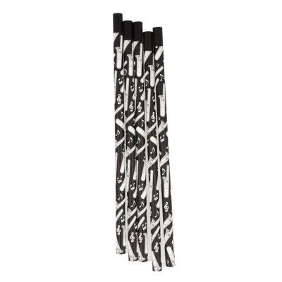 Pencils in black with musical motifs and magnetic head - motif: trombone