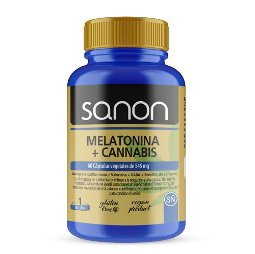 SANON Melatonina + Cannabis 60 cápsulas vegetales de 545 mg