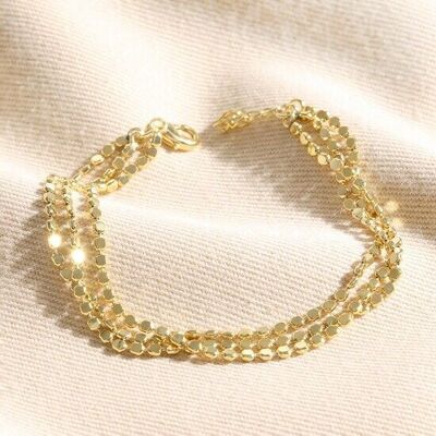 Bracelet chaîne triple épaisseur doré