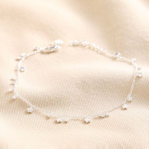 Dainty Flower Anklet In Silver