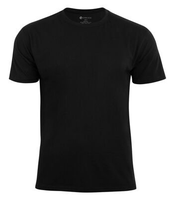 T-shirt basique pour homme en coton peigné avec col rond et bande de propreté