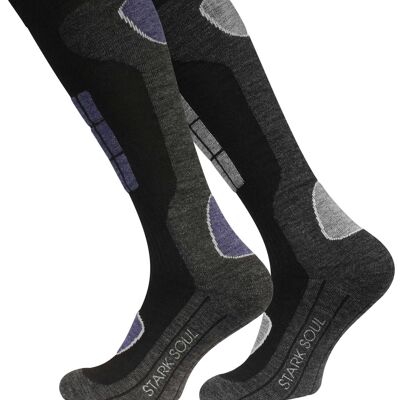 Chaussettes de sport d'hiver pour hommes Stark Soul® avec zones amortissantes dans un seul paquet