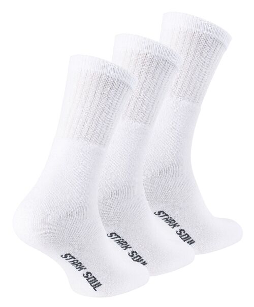 Stark Soul® Herren Baumwoll Sport- und Tennissocken weiß aus der ESSENTIAL-Serie im 3er Pack