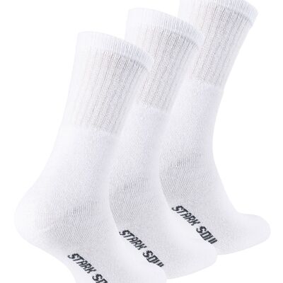 Stark Soul® men's cotton sports and tennis socks white from the ESSENTIAL series in a pack of 3