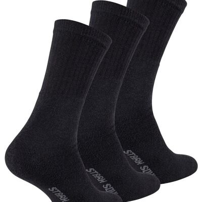 Stark Soul® men's cotton sports and tennis socks black from the ESSENTIAL series in a pack of 3