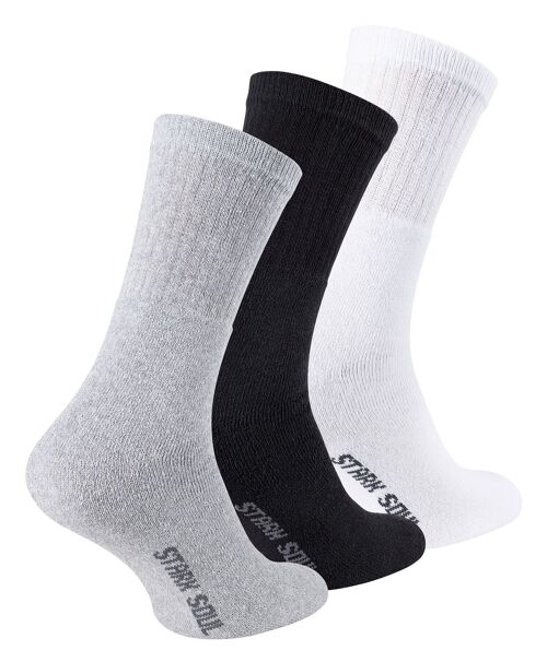 Stark Soul® men's cotton sports and tennis socks from the ESSENTIAL series in a 3-pack