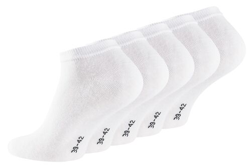 Stark Soul® unisex Baumwoll Sneaker Socken weiß aus der ESSENTIAL-Serie im 5er Pack