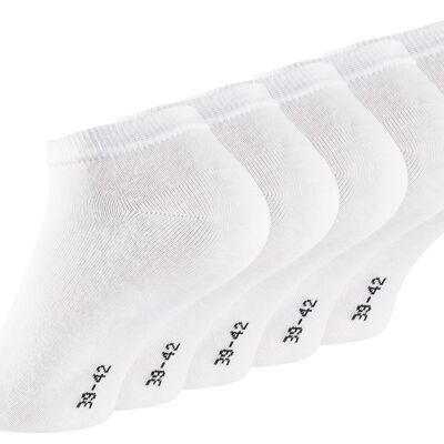 Chaussettes baskets unisexes en coton Stark Soul® blanches de la série ESSENTIAL en paquet de 5