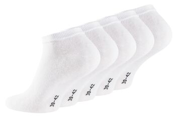 Chaussettes baskets unisexes en coton Stark Soul® blanches de la série ESSENTIAL en paquet de 5 1