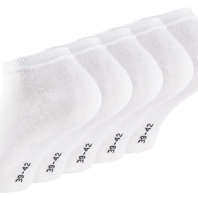 Stark Soul® unisex cotton sneaker socks white from the ESSENTIAL series in a pack of 5
