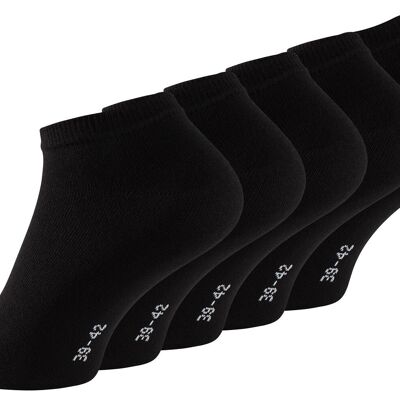 Chaussettes sneaker unisexes en coton Stark Soul® noires de la série ESSENTIAL en pack de 5