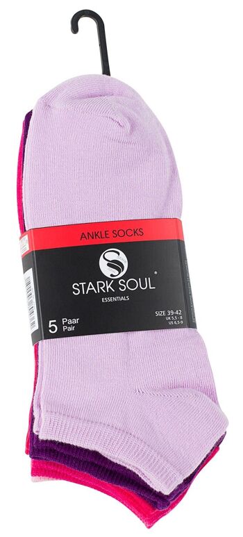 Chaussettes sneaker unisexes en coton Stark Soul® couleurs baies de la série ESSENTIAL en pack de 5 2