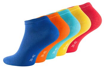 Chaussettes baskets unisexes en coton Stark Soul® couleurs amusantes de la série ESSENTIAL en paquet de 5 1