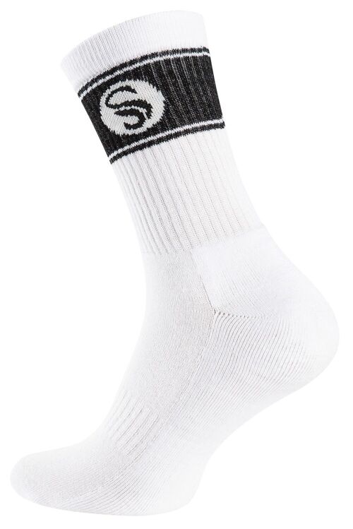 Stark Soul® Herren Sportsocken weiß im RETRO Design mit Frotteesohle im 3er Pack
