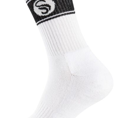 Stark Soul® men's sports socks white in RETRO design with terry soles in a pack of 3