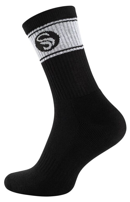 Stark Soul® Herren Sportsocken schwarz im RETRO Design mit Frotteesohle im 3er Pack