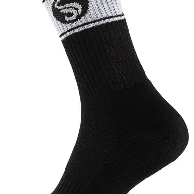 Stark Soul® men's sports socks black in RETRO design with terry soles in a pack of 3