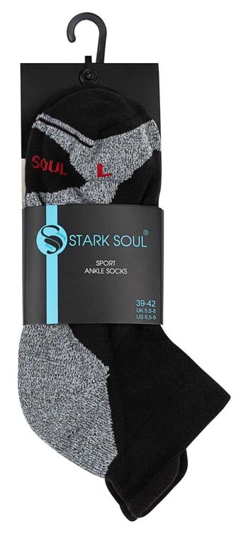 Chaussettes de sport unisexes Stark Soul® au design sneaker avec protection du talon dans un seul paquet 2