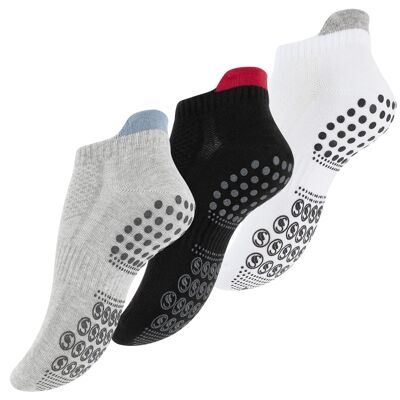 Stark Soul® women's sport sneaker socks with ABS sole and heel protection in a pack of 3