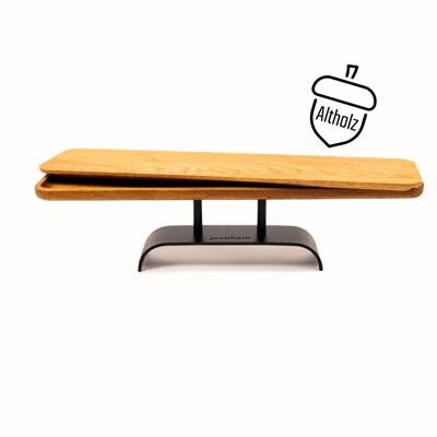 Alzata per torta in legno di recupero "Hightray No.1" con coperchio - Basic con piatto