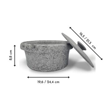 Pot de fermentation avec couvercle en pierre naturelle - 1100 ml 10
