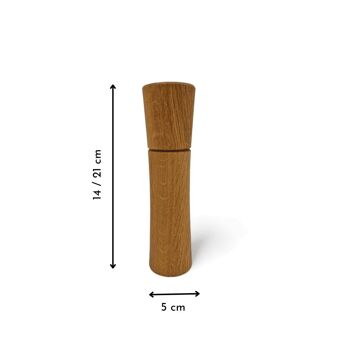 Moulin à épices "PremiumSpice" en bois de récupération - 21 cm 8