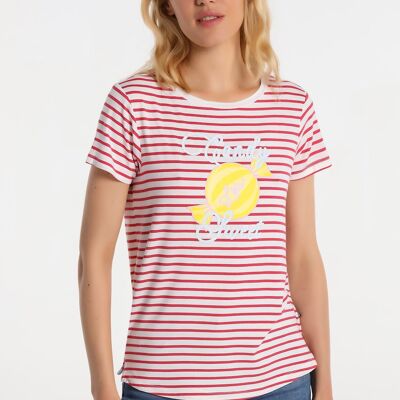 LOIS JEANS – Gestreiftes T-Shirt mit Grafik | 124642