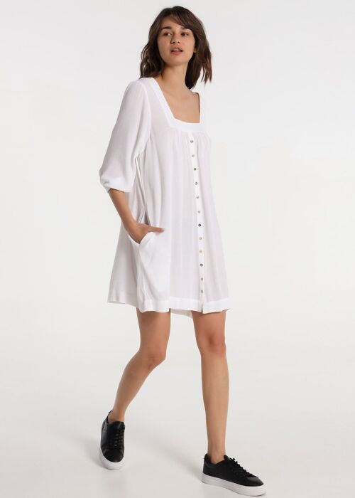LOIS JEANS - Cotton Wrinkle Buttoned Dress | 124654