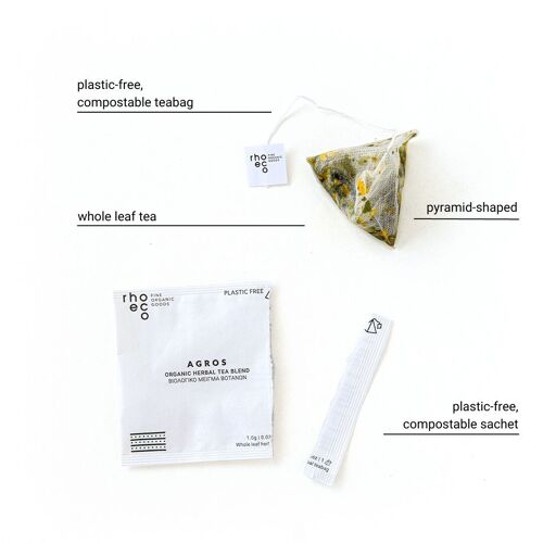 Mountain tea - 100 Enveloped Organic Herbal Teabags - Box