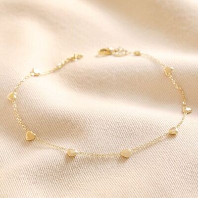 Gold Stainless Steel Heart Anklet