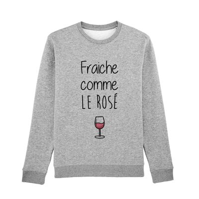 Damen-Herz-Sweatshirt in Grau, frisch wie Rosé