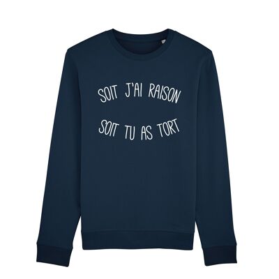 NAVY-SWEATSHIRT FÜR DAMEN ENTWEDER ICH HABE RECHT ODER DU liegst FALSCH