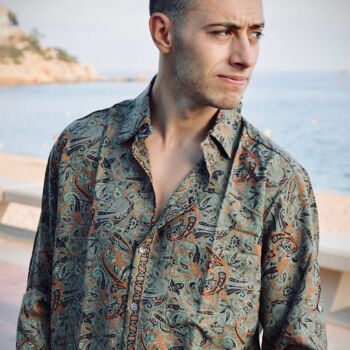 Arena Formentera, chemises imprimées manches longues bohème pour homme 4