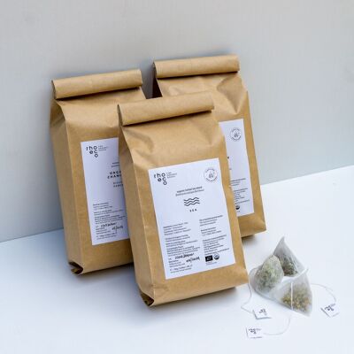 Tè alla buccia di cacao [menta] - Big Bag - 100 bustine di tè alle erbe biologiche sfuse