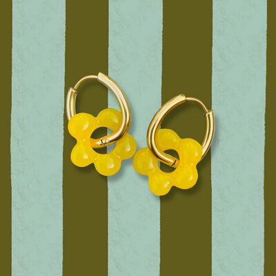 Boucles d'oreilles Posettes . Alicia JAUNE