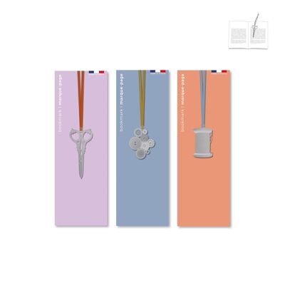 Assortment of 9 metal bookmarks - haberdashery
