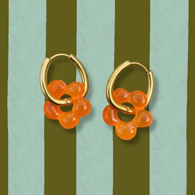 Boucles d'oreilles Posettes . Alicia ORANGE