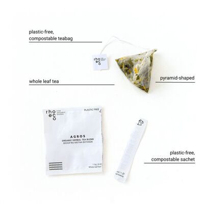 Cacao Husk Tea [Mint] - Big Bag - 100 Enveloped Organic Herbal Teabags