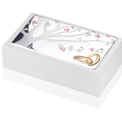 Jewelery Box 20x12x6 cm Silver "Tree of Love" Wedding Line