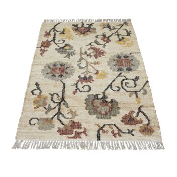 Tapis Samarcande lin/kaki/sienne, jute