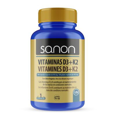 SANON Vitamina D3 + K2 180 cápsulas vegetales de 495 mg FR