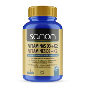 SANON Vitamine D3 + K2 180 gélules végétales de 495 mg FR