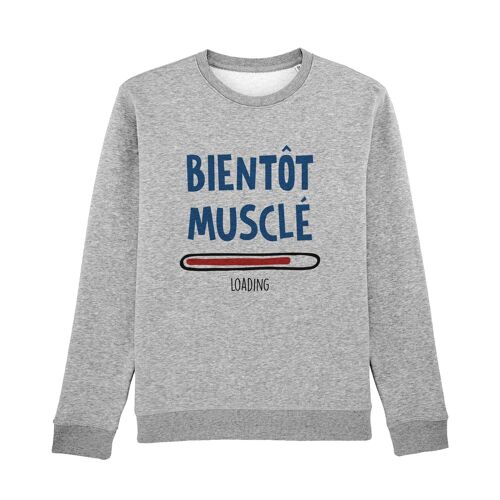 SWEAT GRIS CHINÉ HOMME BIENTÔT MUSCLÉ