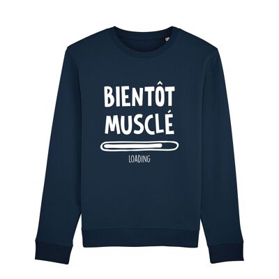 MARINEBLAUES HERREN-SWEATSHIRT SOON MUSCLE