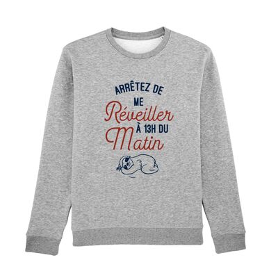 MEN'S HEART GRAY SWEATSHIRT STOP WAKE UP AT 1 IN THE MORNING