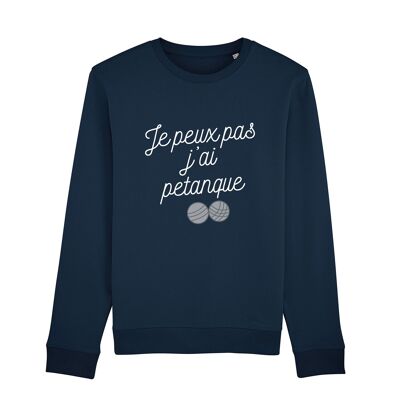 MARINEBLAUES SWEATSHIRT FÜR HERREN „ICH KANN NICHT, ICH HABE PETANQUE.“