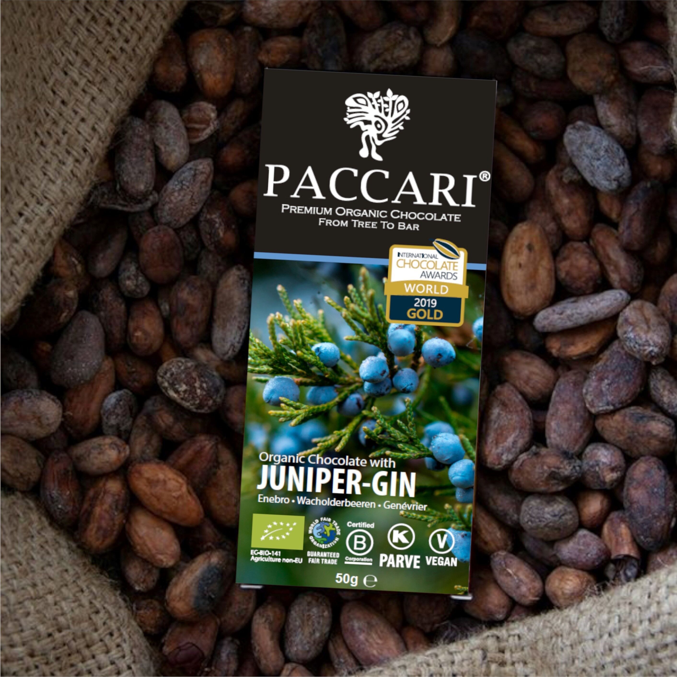 Bio Schokolade Wacholder-Gin, 60% Kakao