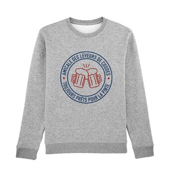 SWEAT GRIS CHINÉ HOMME AMICALE DES LEVEURS DE COUDES